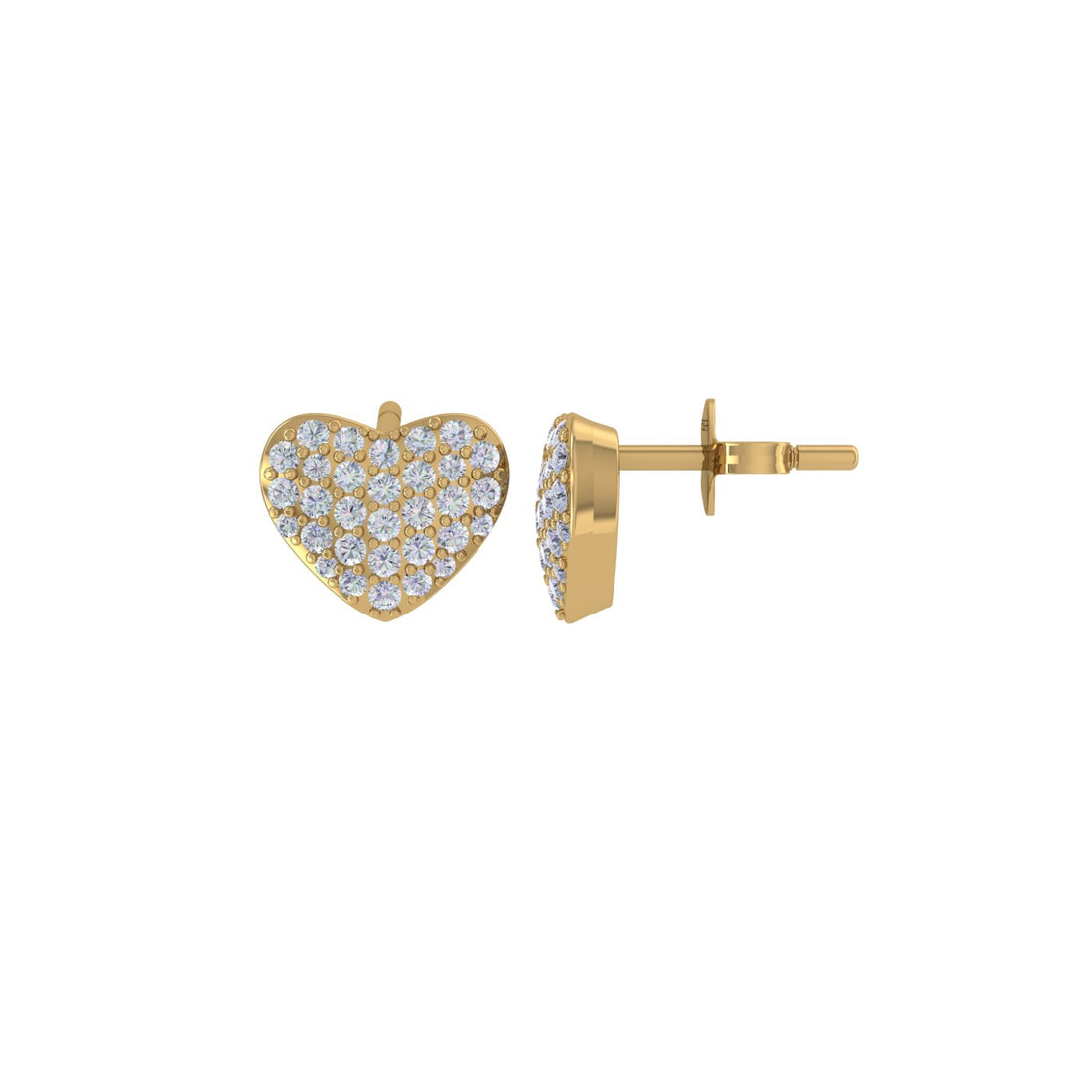 Cute Heart Diamond Silver Earrings