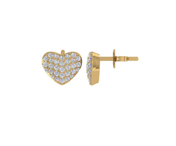 Cute Heart Diamond Silver Earrings