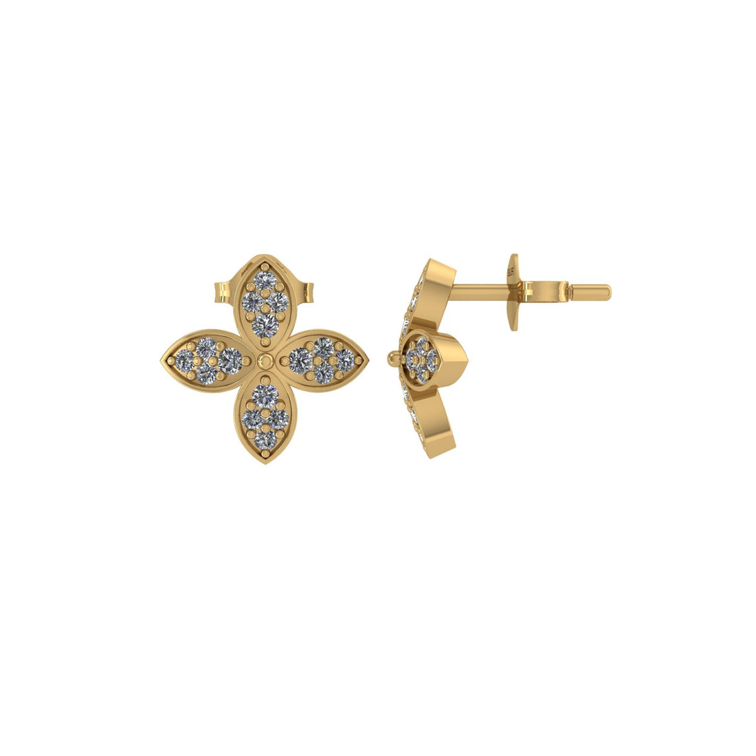 Mystic Flower Diamond Silver Studs