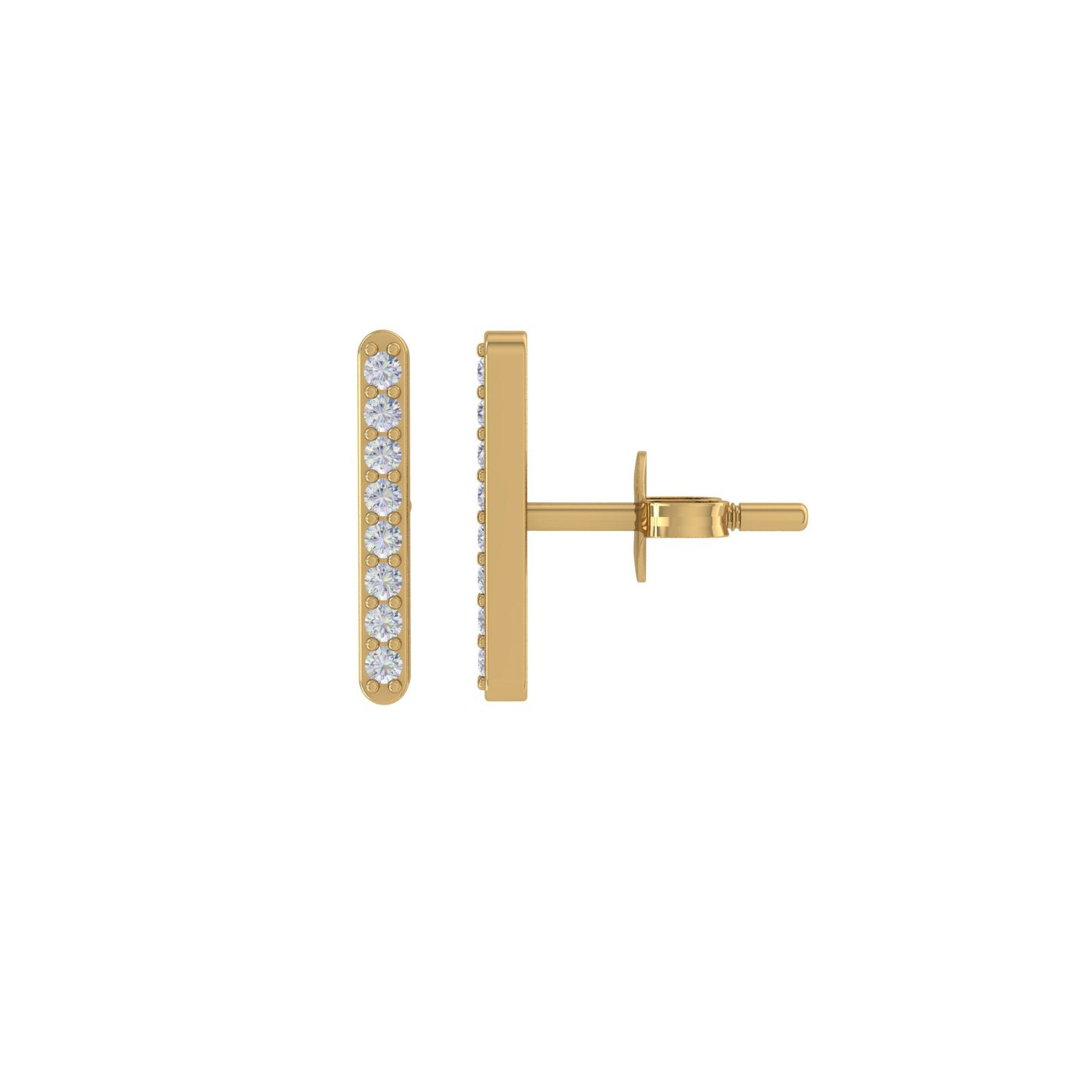 Diamond Bar Gold Earring