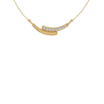 Crescent Sparkle Diamond 14 KT Gold Pendant