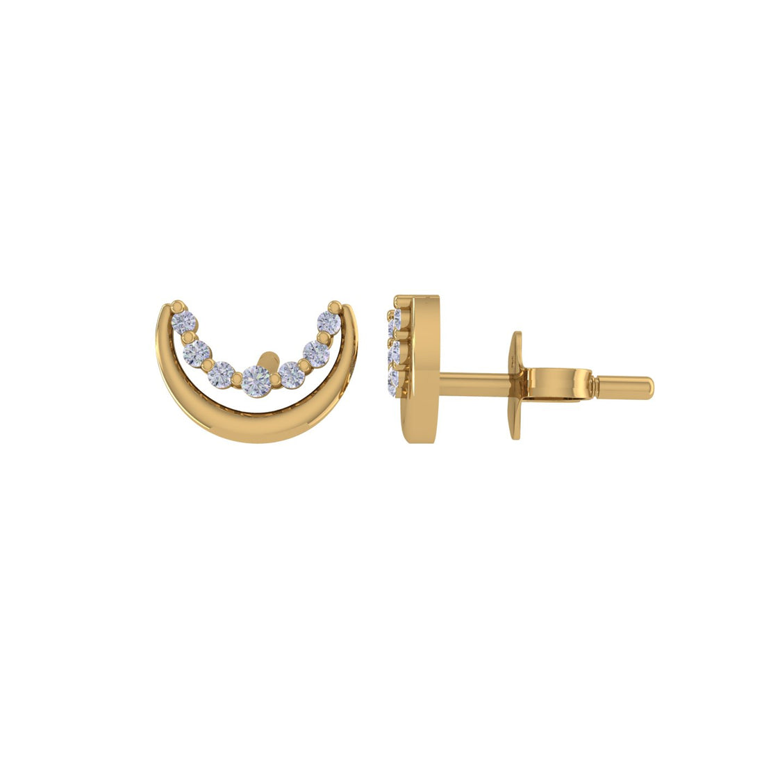 Moonlit Curves 14 KT Gold Earrings