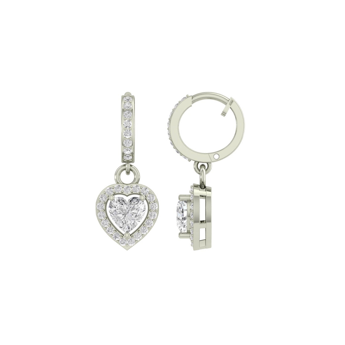 Sparkling Heart Silver Zircon Earring