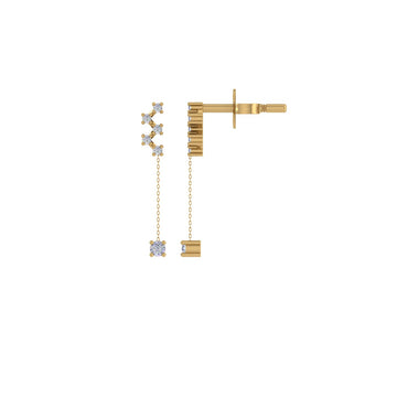 Diamond Drop Gold Earring