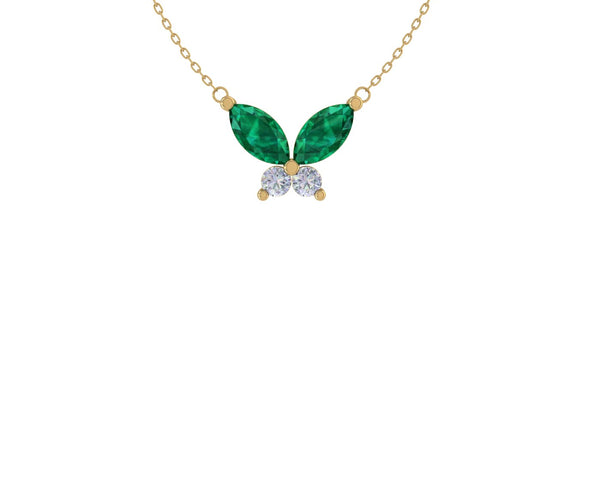Emerald And Diamond Winged Pendant