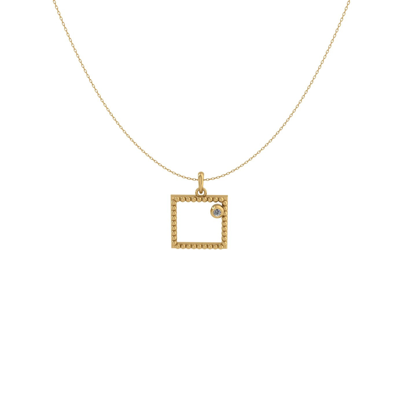 Grace Square Silver Pendant