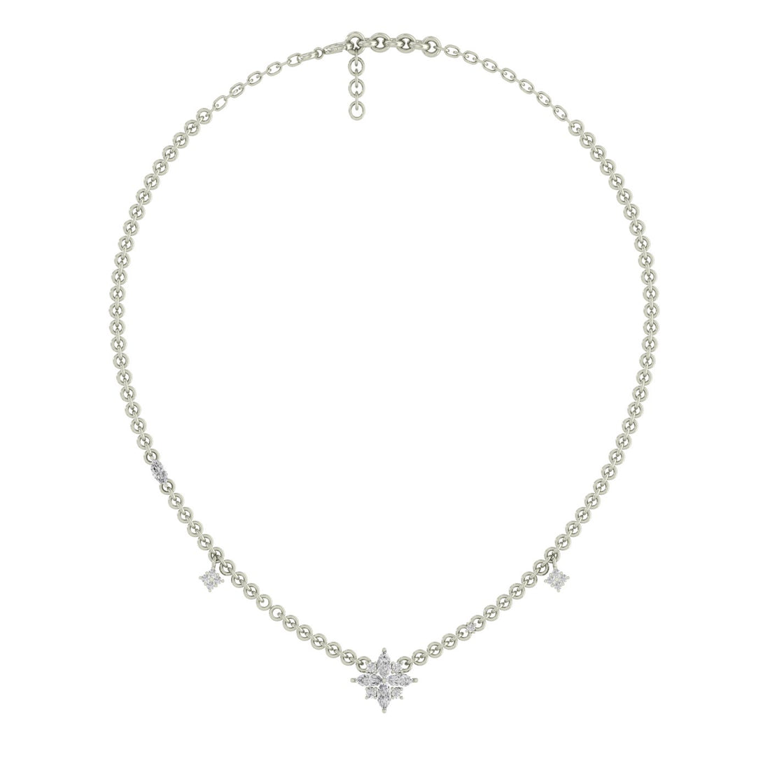 Twilight Radiance Zircon Silver Necklace