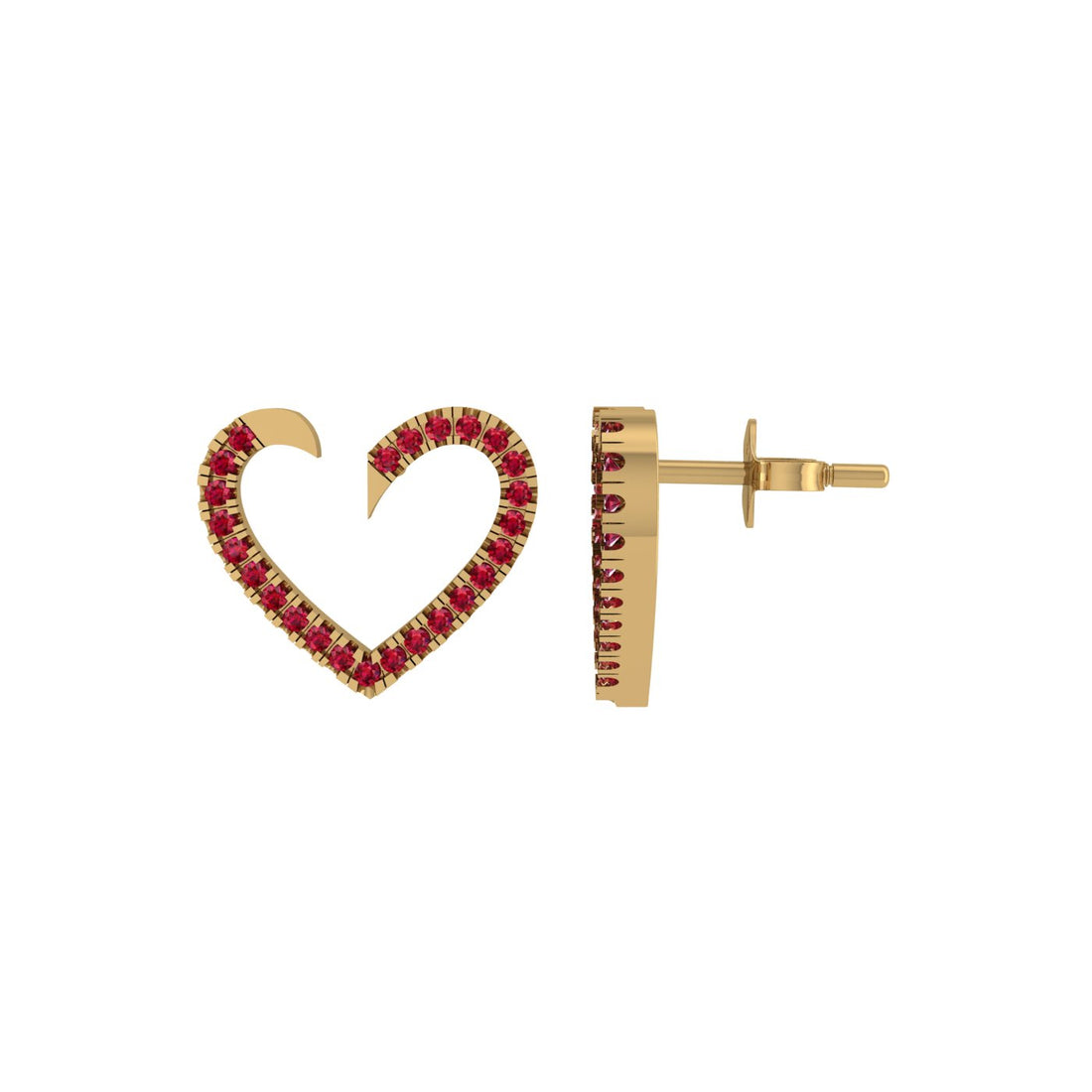 Crimson Heart Silver Earring