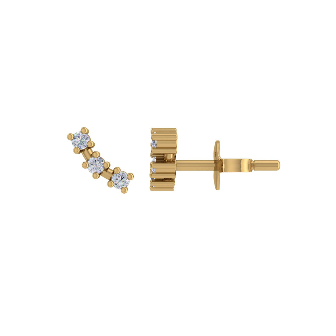 Arc Diamond Gold Earring