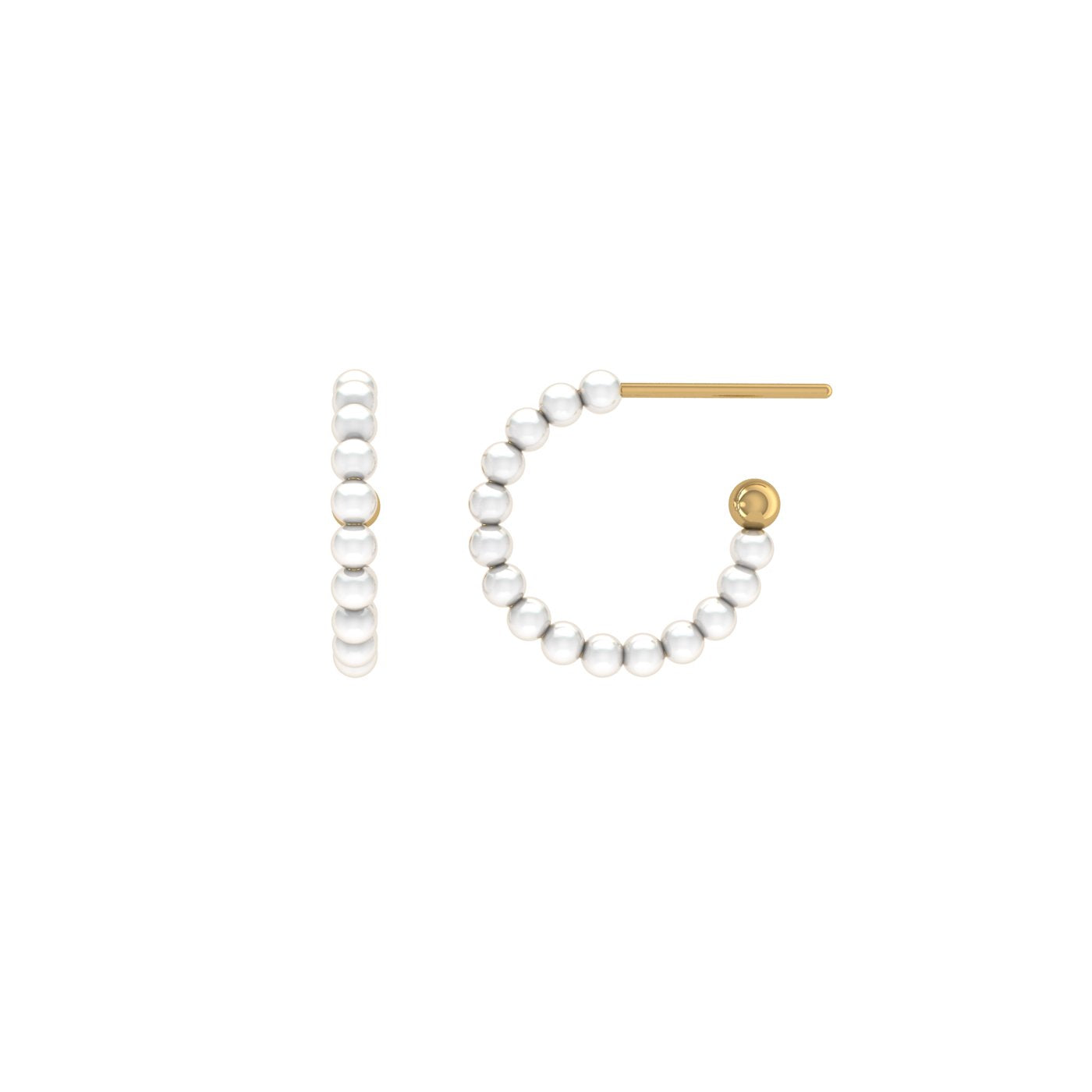 Gilded C- Pearl Hoop Earring