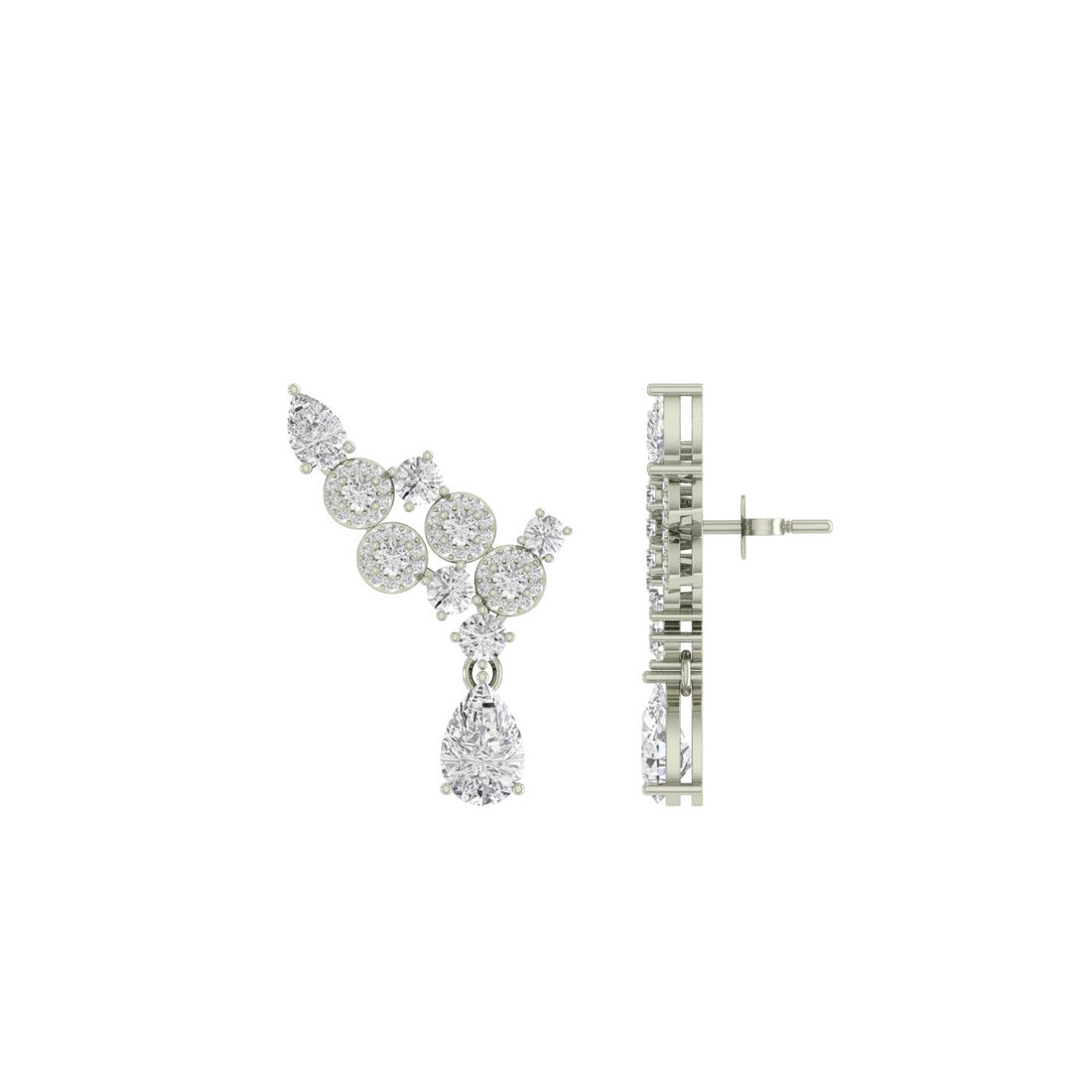 Echo Drop Ear Cuffs Silver Zircon Earring