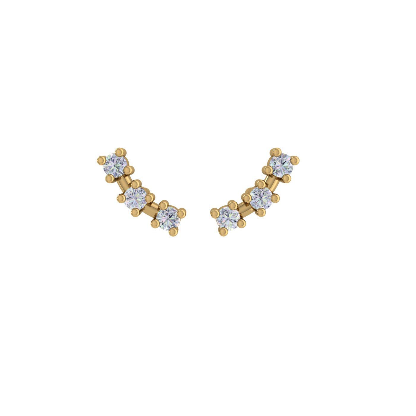 Arc Diamond Gold Earring