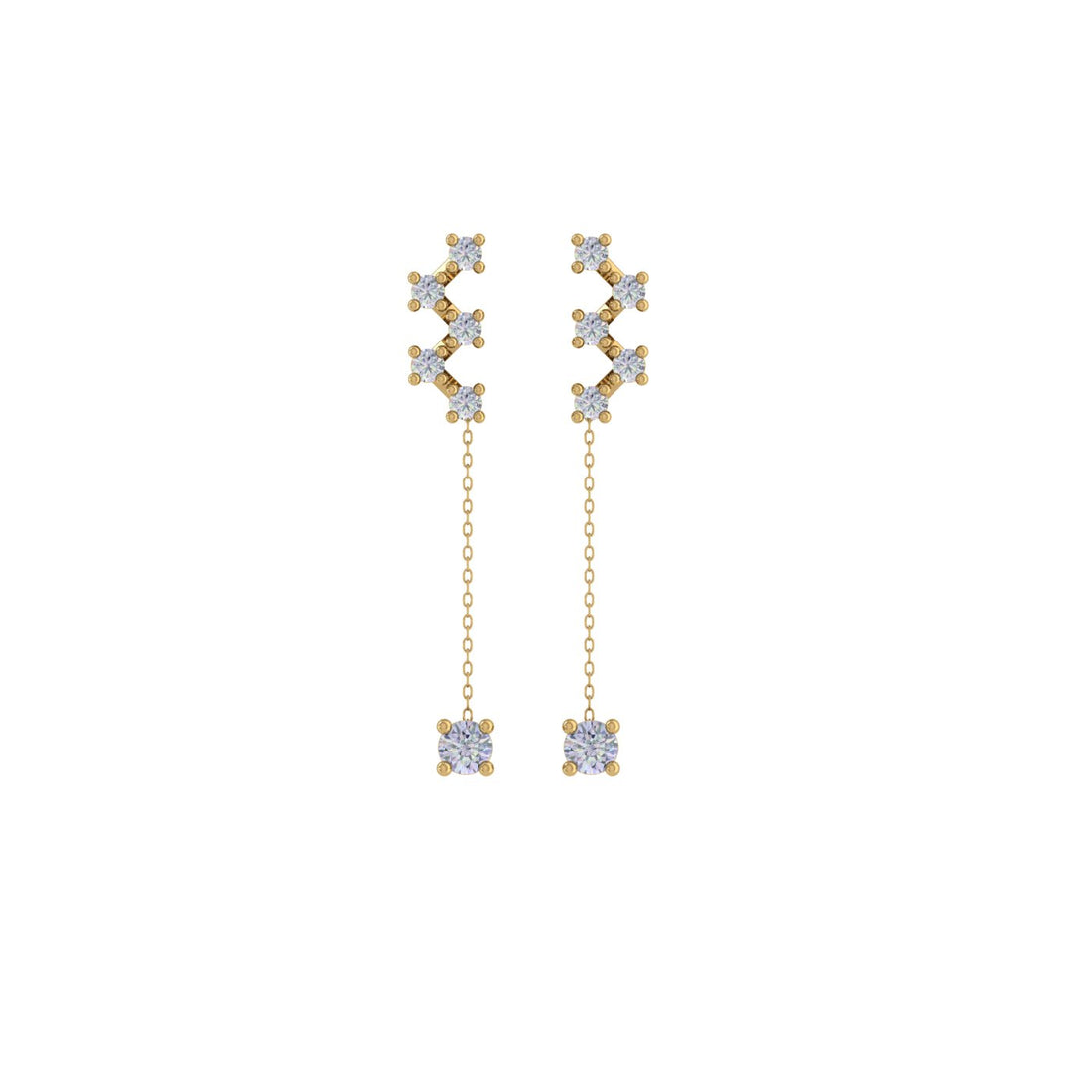 Diamond Drop Gold Earring