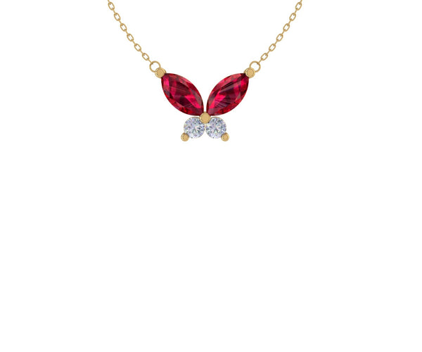 Ruby And Diamond Winged Pendant
