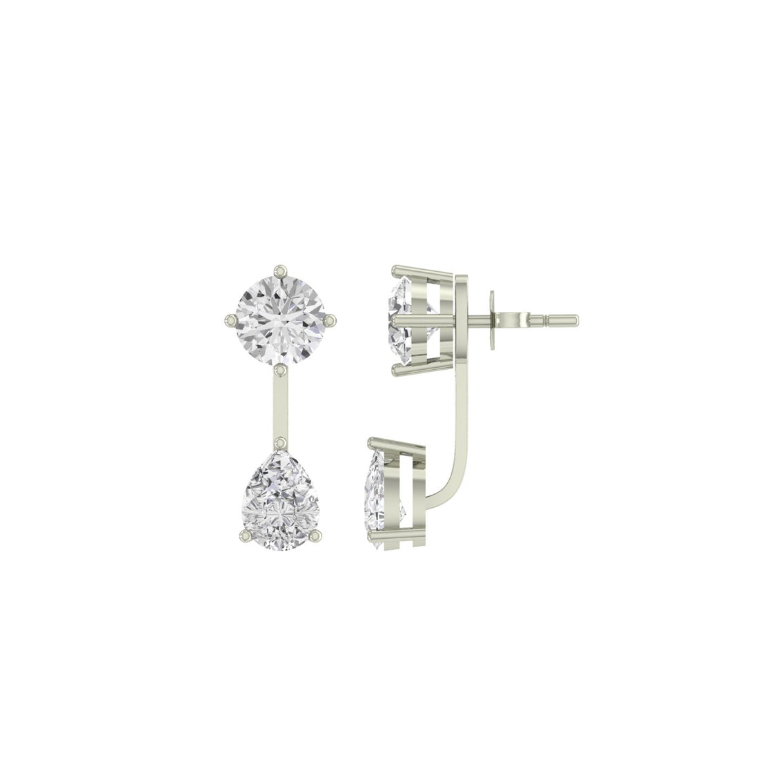 Duo Twinkle Zircon Dangles Earrings