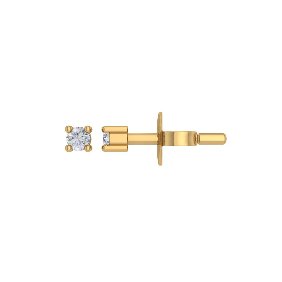 Mini Starfire Solitaire Gold Earring