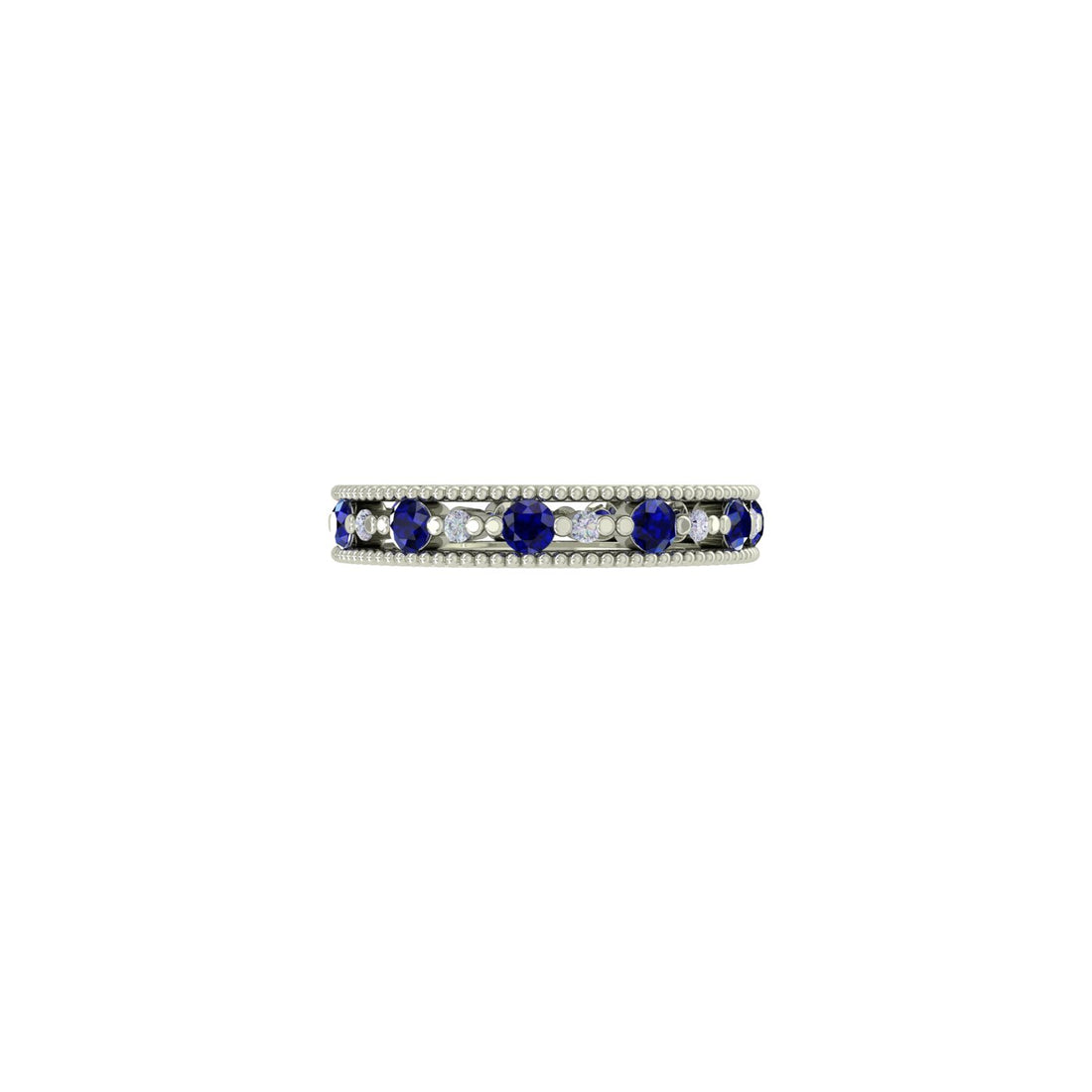 14 KT Gold Sapphire Brilliance Eternity Diamond Ring