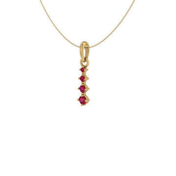 Quartet Ruby 14 KT Gold Pendant