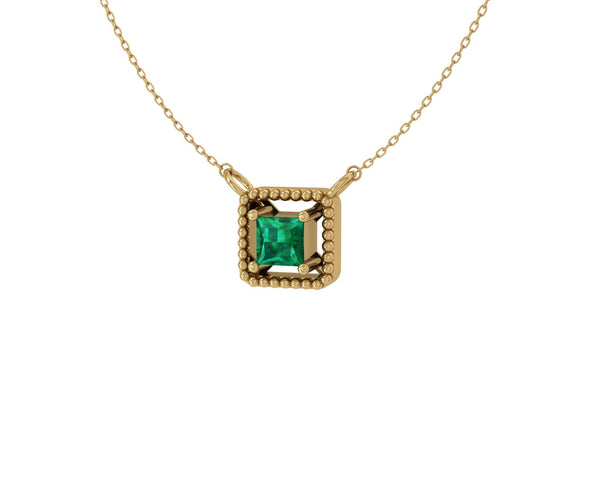 Jade Diamond & Emerald Silver Pendant