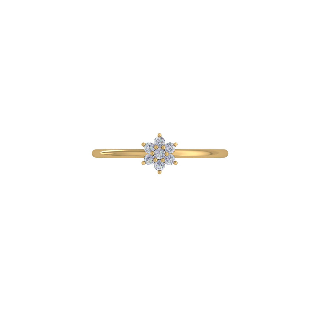 Minimal Flower Diamond 14 KT Gold Ring