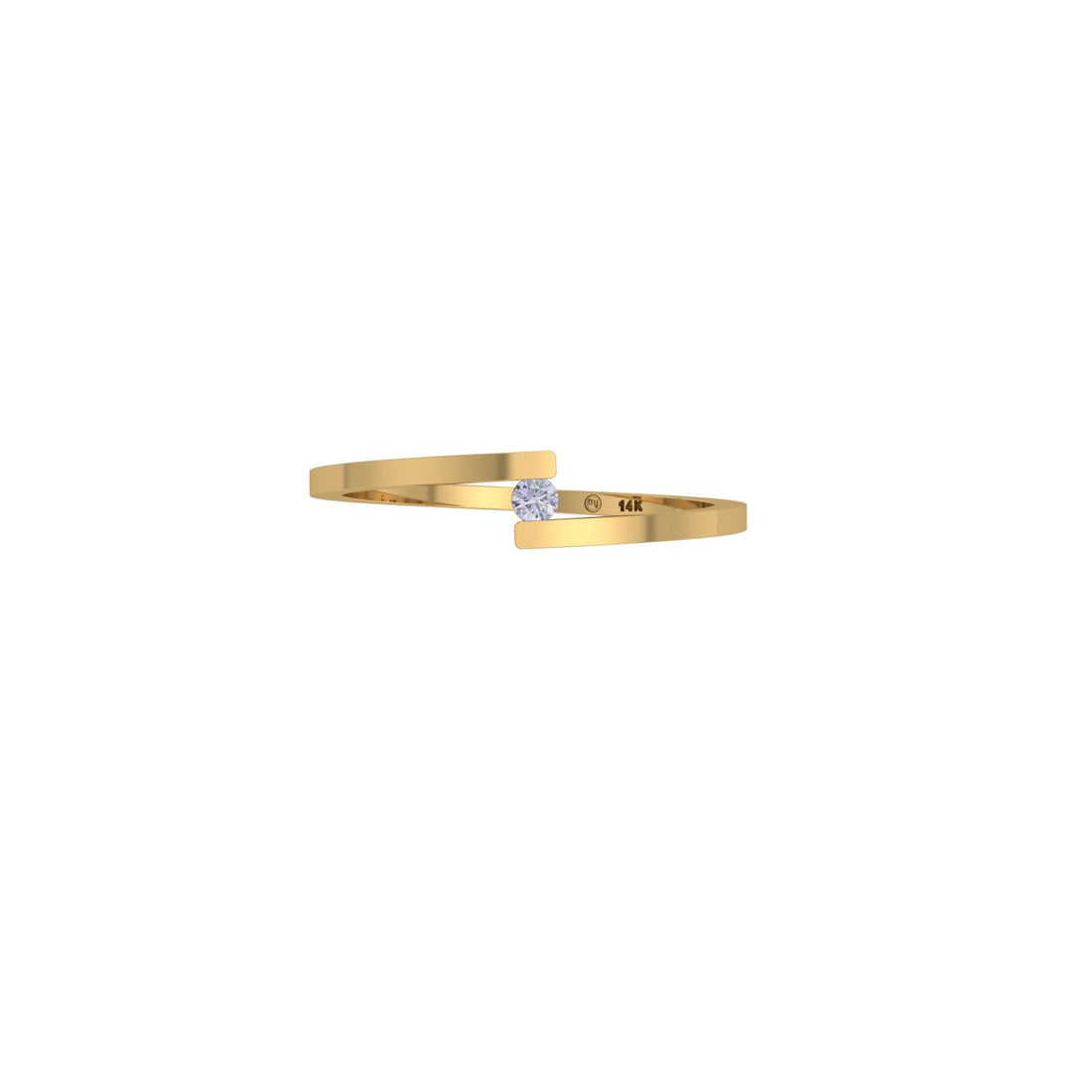 Minimal Solitaire Grace Diamond 14 KT Gold Ring