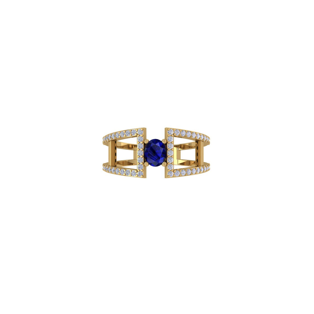 14 KT Gold Timeless Sapphire Gem Duo Ring