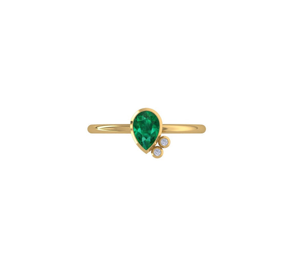 Regal Pear Emerald Ring