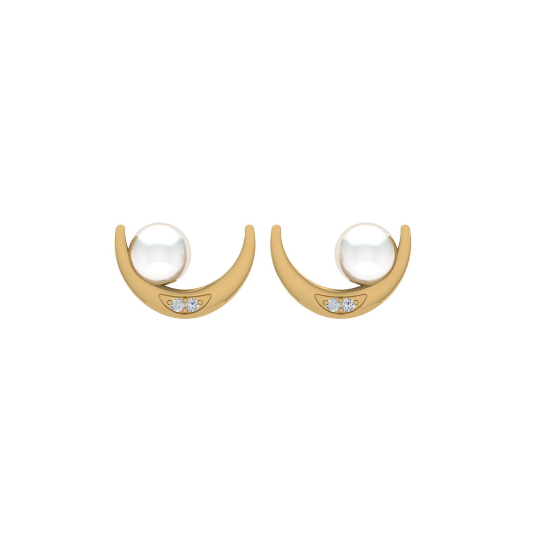 Moon Pearl Stud Earring