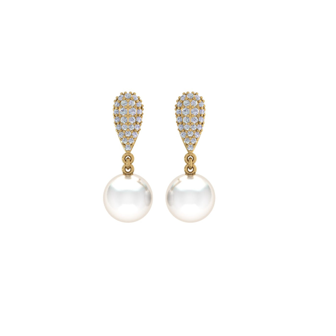 Diamond Dewdrop Pearl Earring