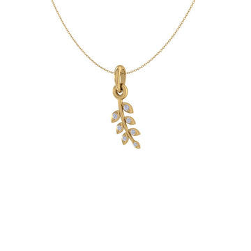 Feather Elegance Diamond 14 KT Gold Pendant