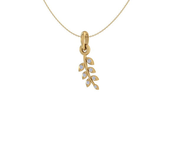 Diamond Feather Elegance Pendant without chain
