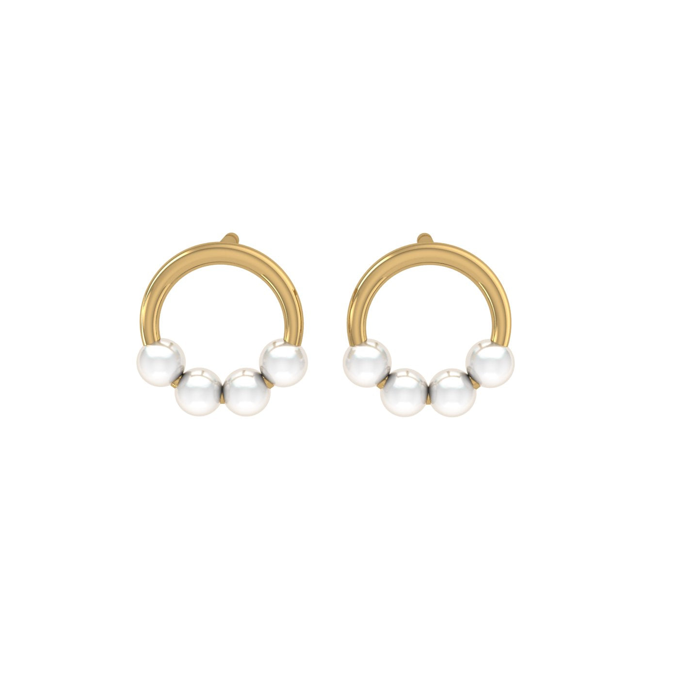 Triple Pearl Halo Stud Earrings