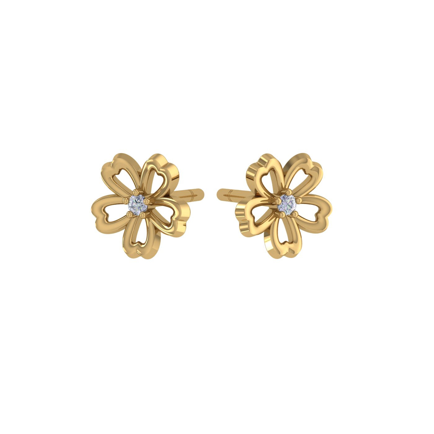 Gold Blooming Diamond Earring