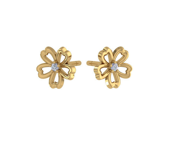 Gold Blooming Diamond Earring