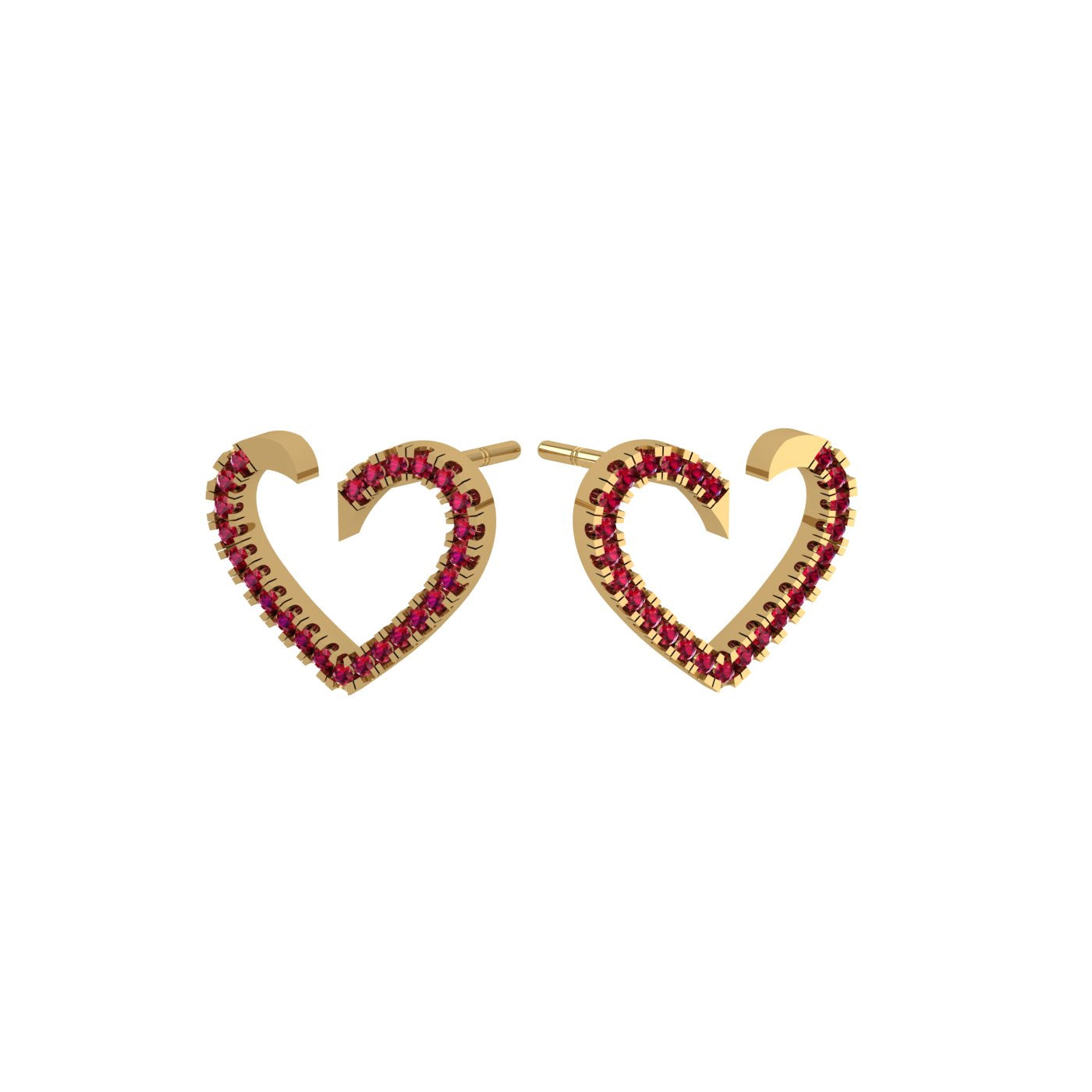 Crimson Heart Silver Earring