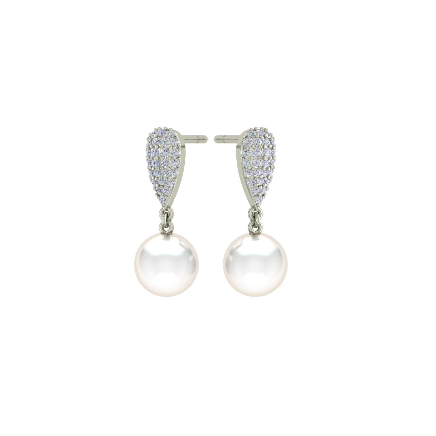 Diamond Dewdrop Pearl Earring