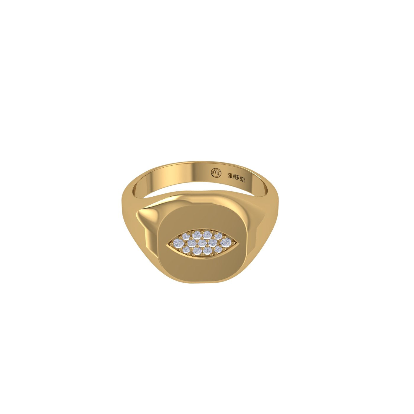 Signet Eye Diamond Men's Ring