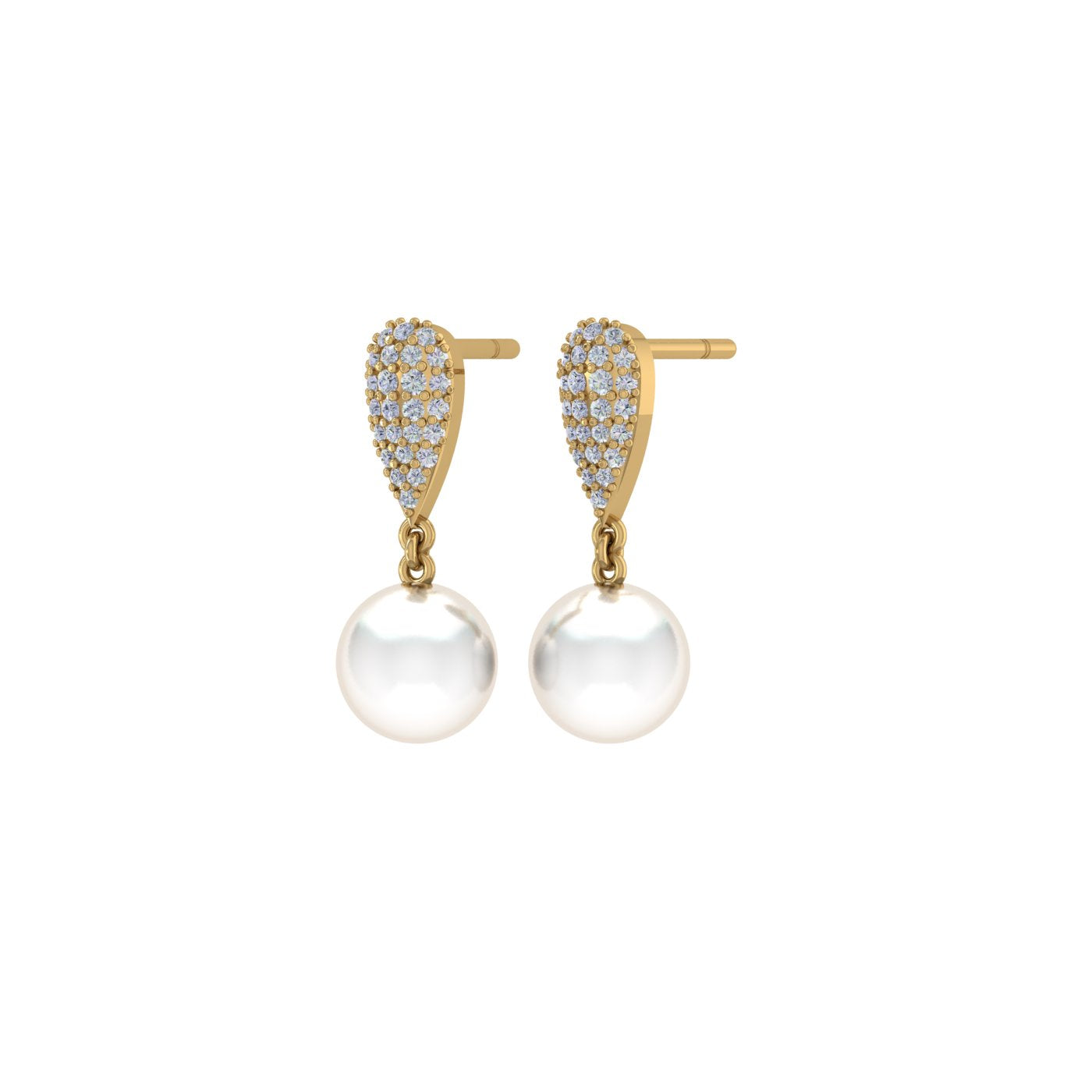 Diamond Dewdrop Pearl Earring