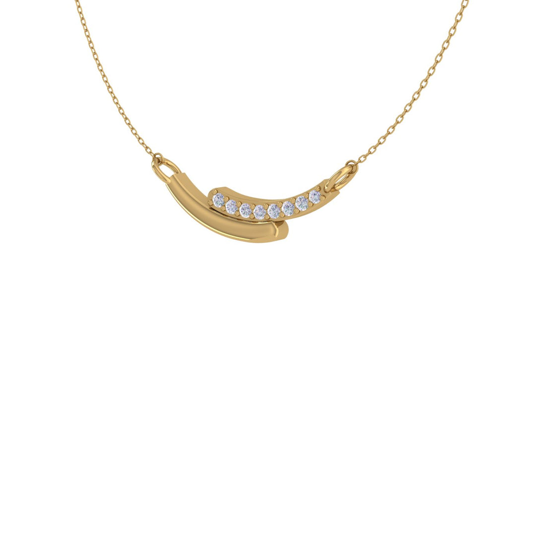 Crescent Sparkle Diamond 14 KT Gold Pendant