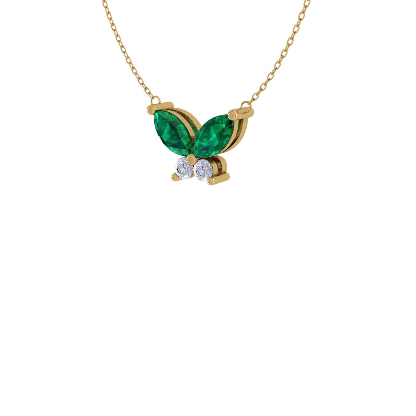 Emerald And Diamond Winged Pendant