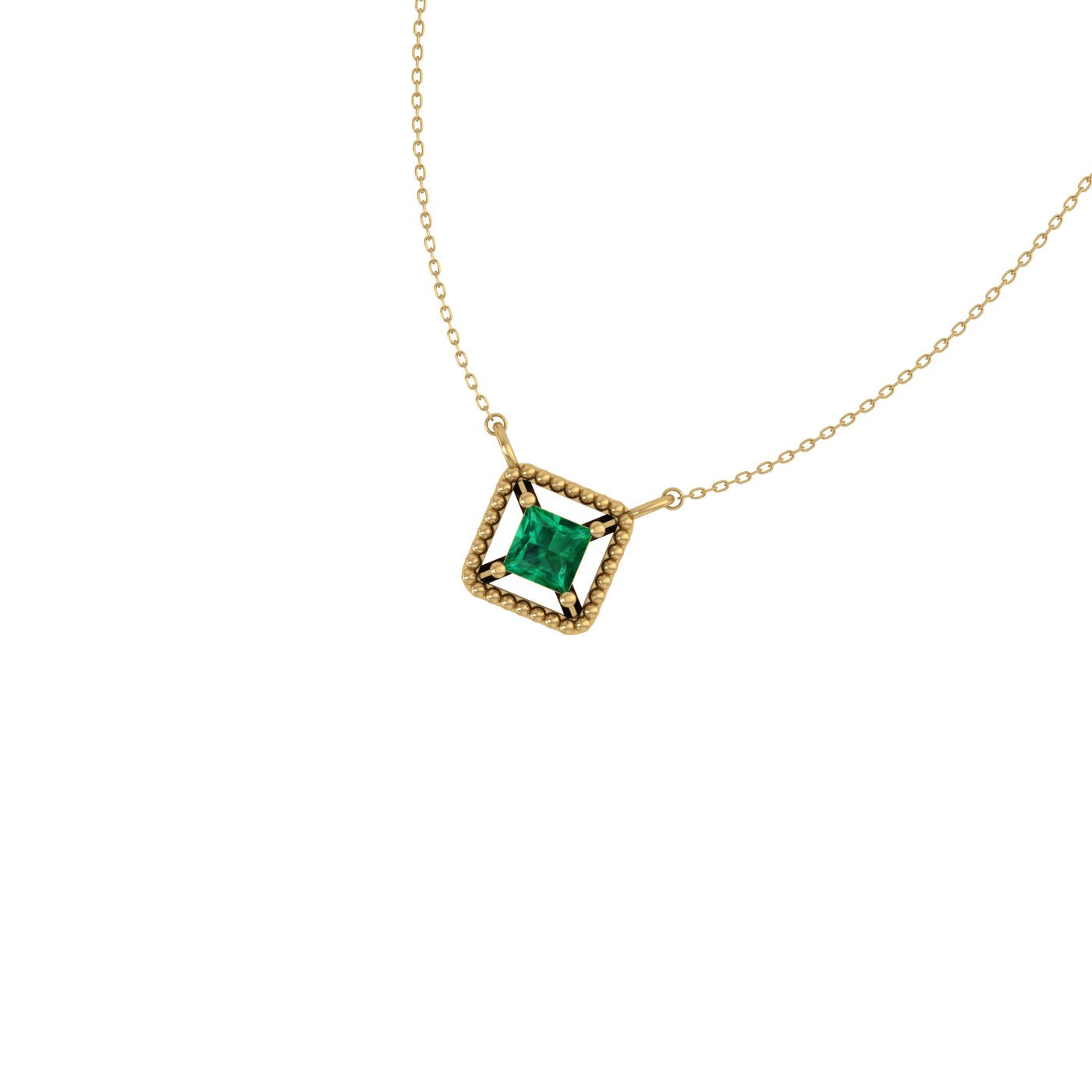 Jade Diamond & Emerald Silver Pendant
