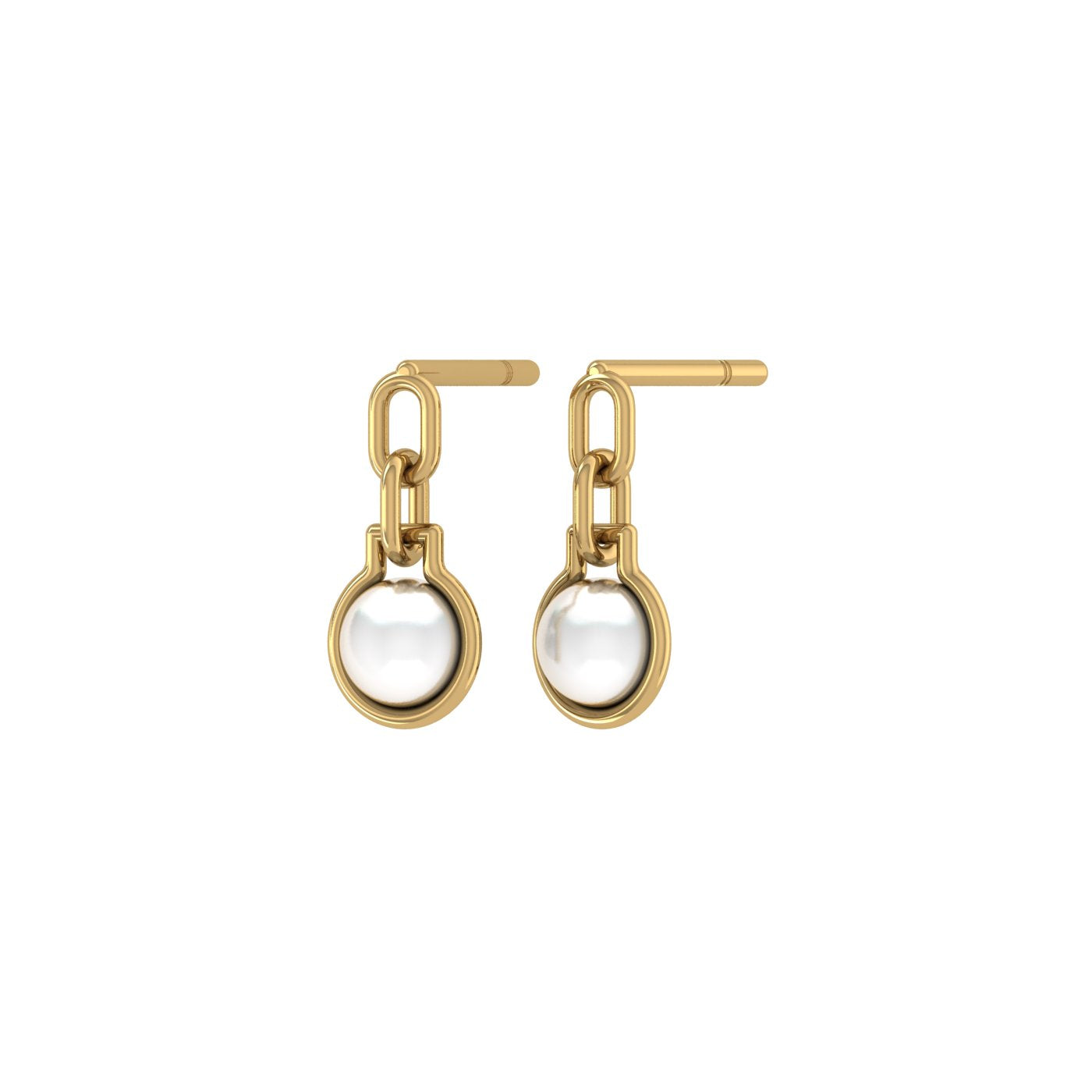 Golden Pearl Dangle Earrings
