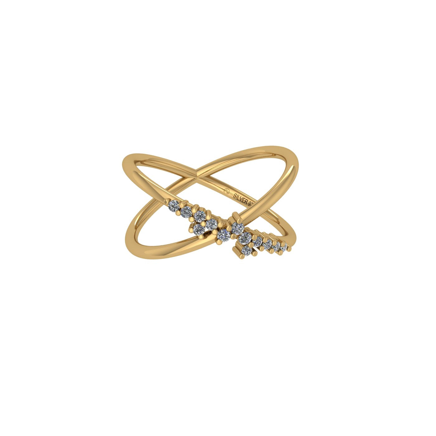 Sparse Criss Cross Silver Ring