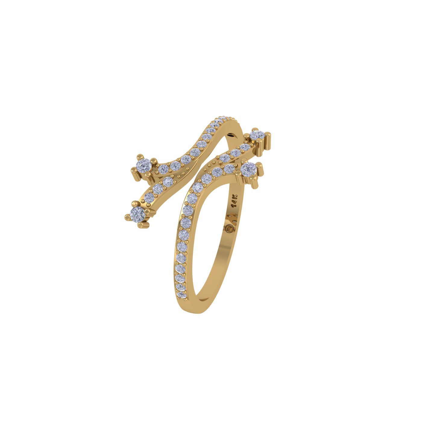 Aurora Twist 14kt Diamond Ring