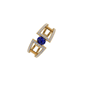 14 KT Gold Timeless Sapphire Gem Duo Ring