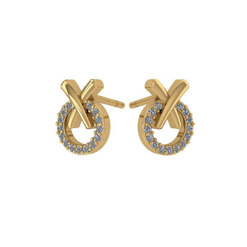 Divine Interlace Diamond Silver Studs