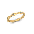 14 KT Gold Textured Minimal Diamond Band Ring