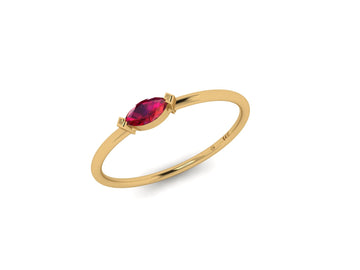 Marquise Ruby 14 KT Gold Ring