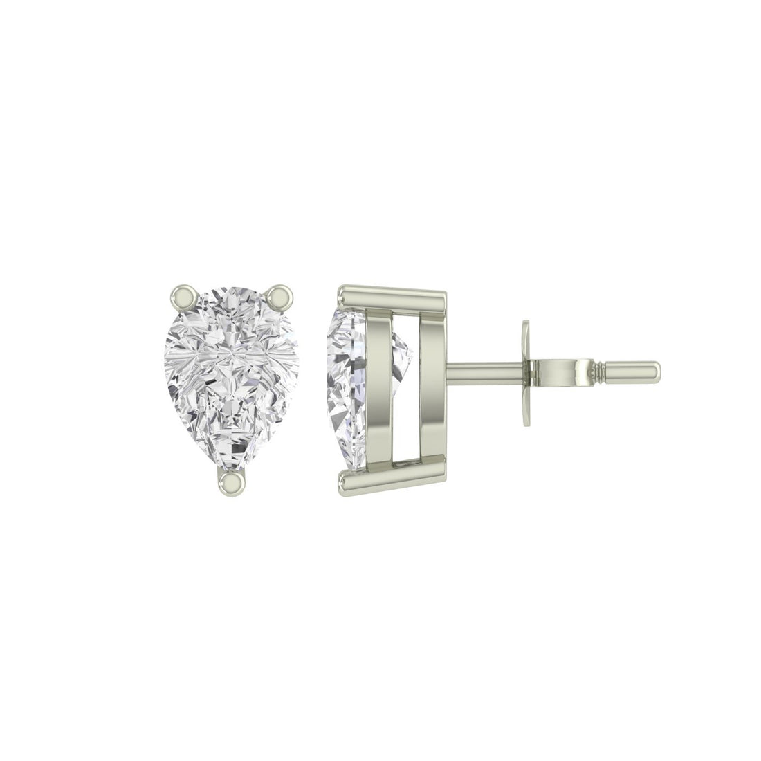 Pear Drop Solitaire Silver Zircon Earring