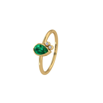 Regal Pear Emerald Ring